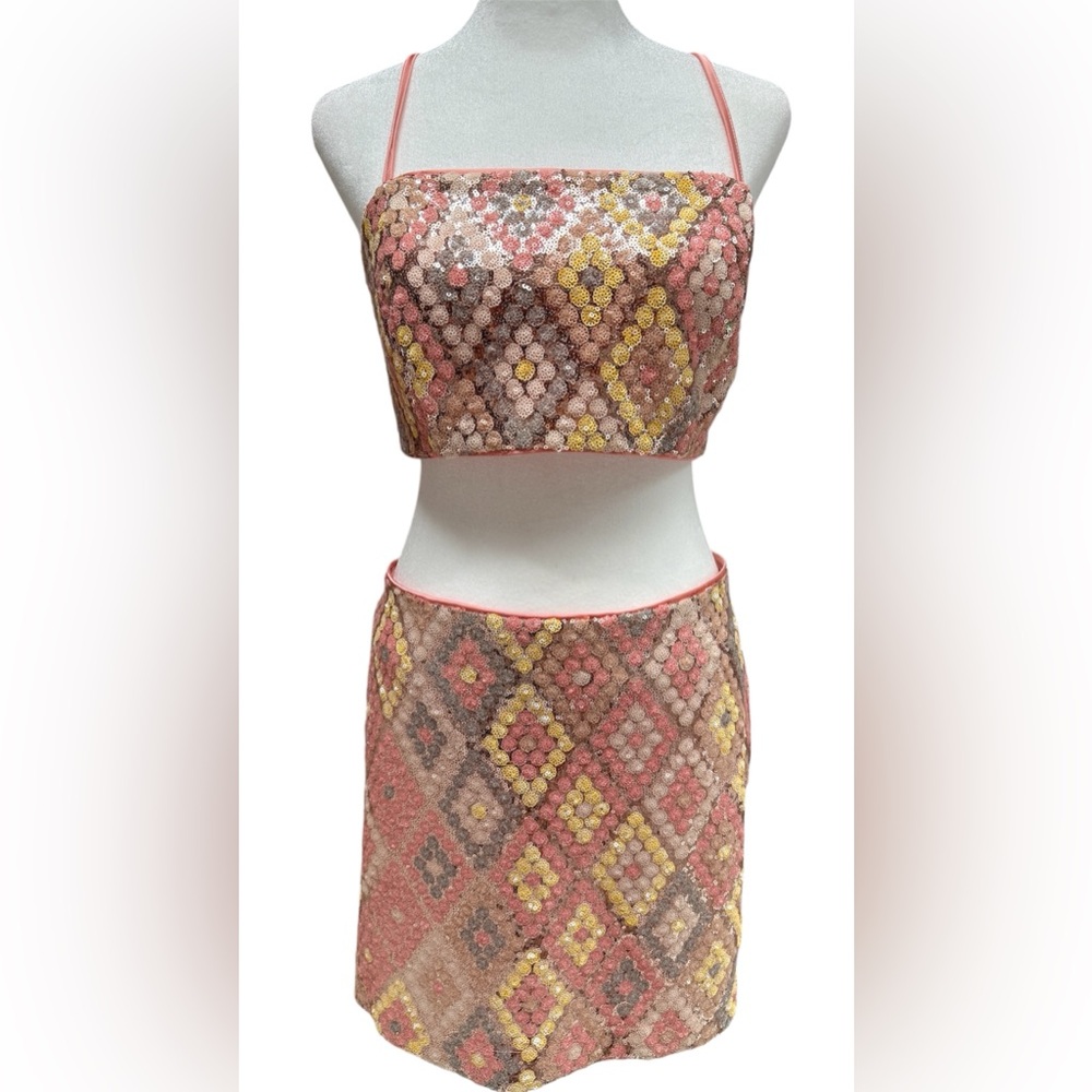 Caroline Constas Sequin Tank and Skirt Set $695 retail
